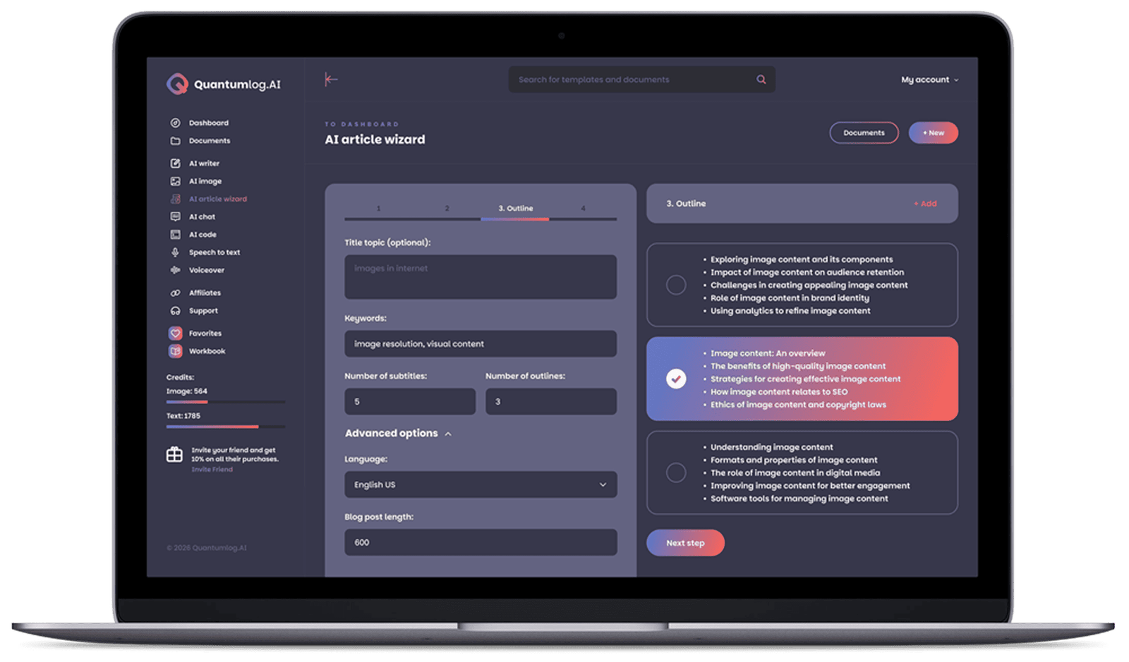 - AI article wizard